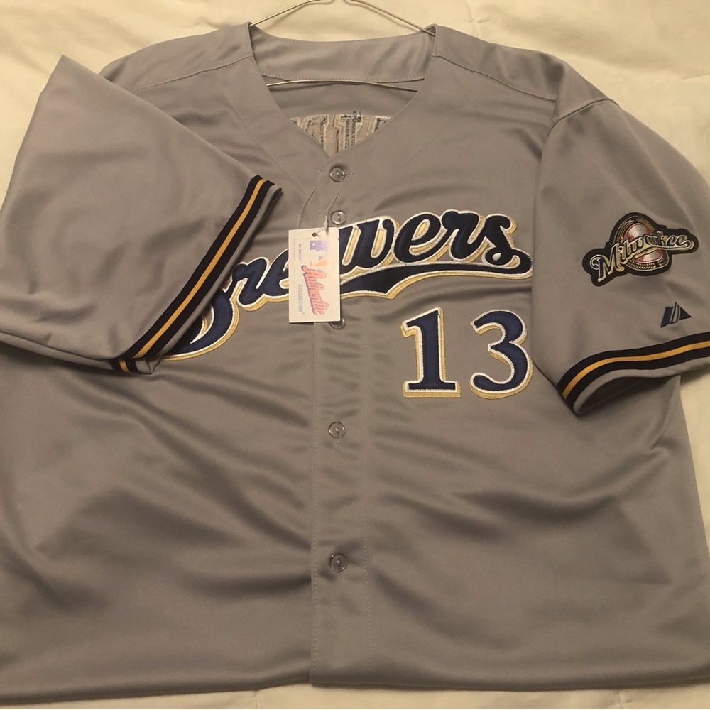 Majestic Gray Brewers Jersey